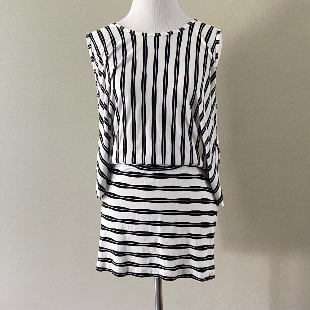 Trina Turk stripe cross back sleeveless mini Dress